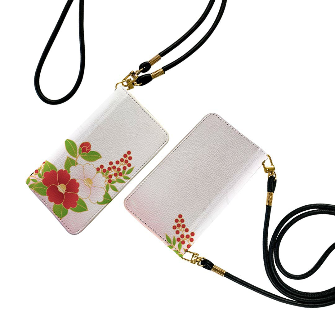 商品特徴・ショルダー付き手帳型スマホケース・シームレスな全面デザイン（内側は落ち着いたオフホワイト）・外側は高品質の人工革を使用・内側にはスマホを装着するケースが付属・機種専用のカメラホール仕様でケースを装着したままの撮影が可能・ワンセグや動画の視聴に便利な横置きスタンド機能・ICカードなどを2枚まで収納できるカードスロット付き・マグネットフリップで開け閉めカンタン注意事項商品画像はサンプルイメージですので、ご覧の環境によっては多少色味に違いを感じる場合がございます。イメージと違った、モニターと色味が異なるという理由での交換や返金はご対応出来かねます。ショルダーとカバーのみの販売で本体は付属しません。ワイヤレス充電対応機種についてはお使いの機器や環境により反応しない場合があります。その場合お手数ですがケースから外してお使い下さい。卓上ホルダ及びワイヤレスでの充電は保障の対象外となります。こちらは無地のレザーにデザインをプリントした商品で、デコなどの加工はございません。凹凸や光沢があるように見えたり布地や金属を素材にしたように見える商品もありますが、デザインの図版によるものです。撮影時にカバーが映り込む恐れがあるため、カメラ用の穴は若干大きめに開けています。カメラ穴の位置にわずかなズレが生じる場合がございます。また印刷時に微妙な画像のズレが生じる場合がございます。ご注文後に1点1点制作する受注生産品のため、不良品以外のご返品や交換は固くお断り致します。機種の選択間違いも保証対象外となりますため、ご注文の際は必ず機種をご確認下さい。発送について完全受注生産のハンドメイド商品となりますので、既製品と比べて発送までお時間を頂いています。 基本的に決済確認後、通常で3営業日程度、最大で10営業日程度での発送となります。繁忙期や休業日明けの場合はさらに時間がかかる場合があります。 その際には別途メールにてご連絡致します。メール便の場合、発送日から到着までに2?4日ほどかかる場合が多く、紛失などの保障もご対応できかねます。あらかじめご了承下さい。