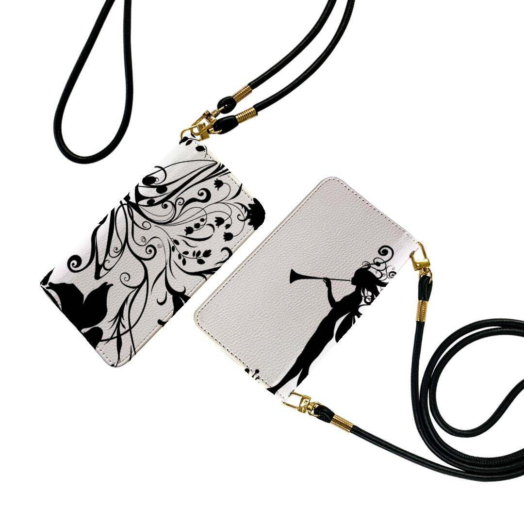 nubia S 5G A403ZT 用 手帳型ケース ストラップ付き a403zt ショルダー スマホ 落下防止 手帳型 マグネット式 ピタッと閉まる スマホカバー 肩掛け 斜めかけ 005575 妖精　花