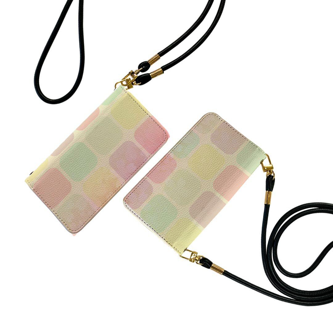 AQUOS wish4 用 手帳型 SH-52E / A402SH 共通対応 ケース カバー sh52e 対応 ストラップ付き ショルダー スマホ 落下防止 マグネット式 ピタッと閉まる スマホカバー 肩掛け 斜めかけ 005750 花　　パステル