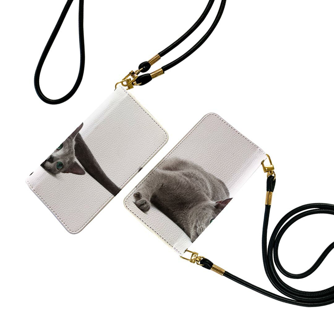 L-03K LG Electronics LG style エルジースタイル ストラップ付き l03k ケース ショルダー スマホ 落下防止 手帳型 マグネット式 ピタッと閉まる スマホカバー 肩掛け 斜めかけ 005907 アニマル 写真　動物　猫　ねこ(2.0)