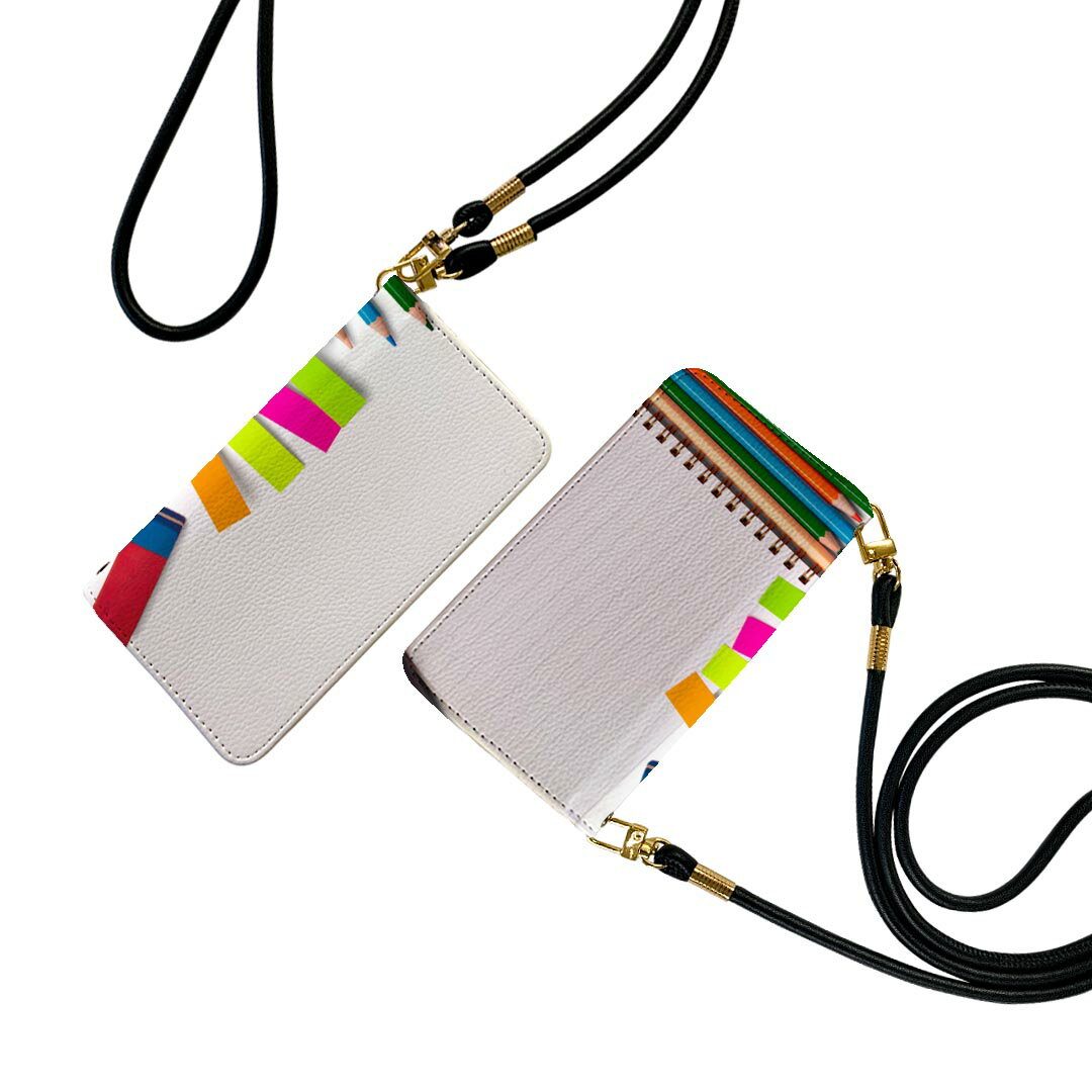 あんしんスマホ KY-51B ストラップ付き ky51b ケース ショルダー スマホ 落下防止 手帳型 マグネット式 ピタッと閉まる スマホカバー 肩掛け 斜めかけ 005932 写真 文房具