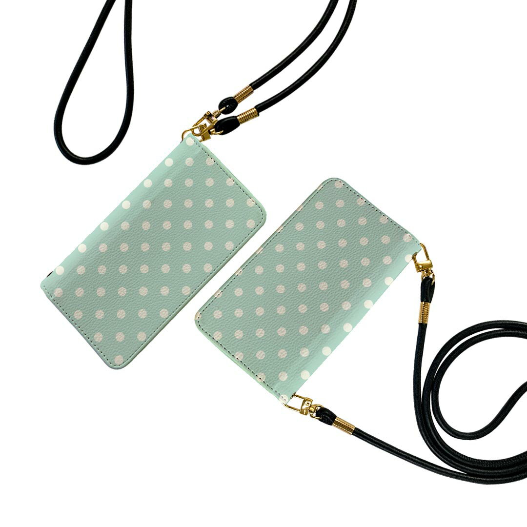 商品特徴・ショルダー付き手帳型スマホケース・シームレスな全面デザイン（内側は落ち着いたオフホワイト）・外側は高品質の人工革を使用・内側にはスマホを装着するケースが付属・機種専用のカメラホール仕様でケースを装着したままの撮影が可能・ワンセグや...