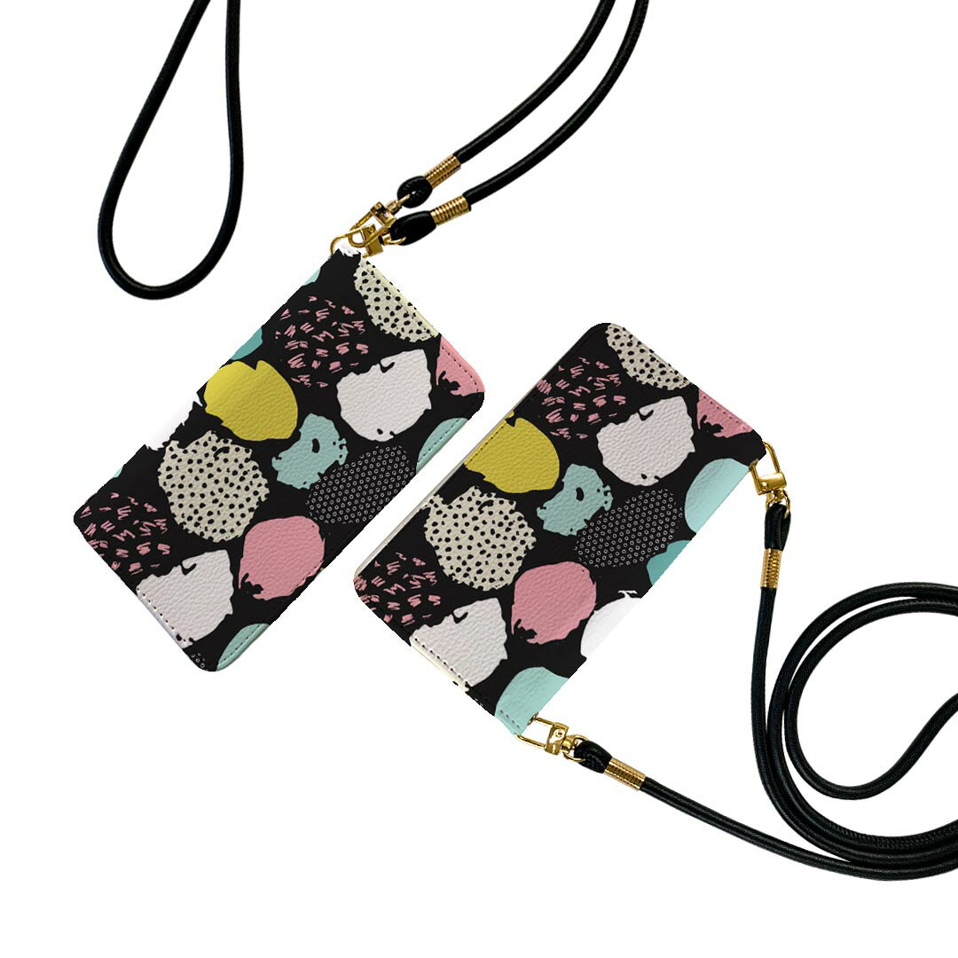 商品特徴・ショルダー付き手帳型スマホケース・シームレスな全面デザイン（内側は落ち着いたオフホワイト）・外側は高品質の人工革を使用・内側にはスマホを装着するケースが付属・機種専用のカメラホール仕様でケースを装着したままの撮影が可能・ワンセグや...