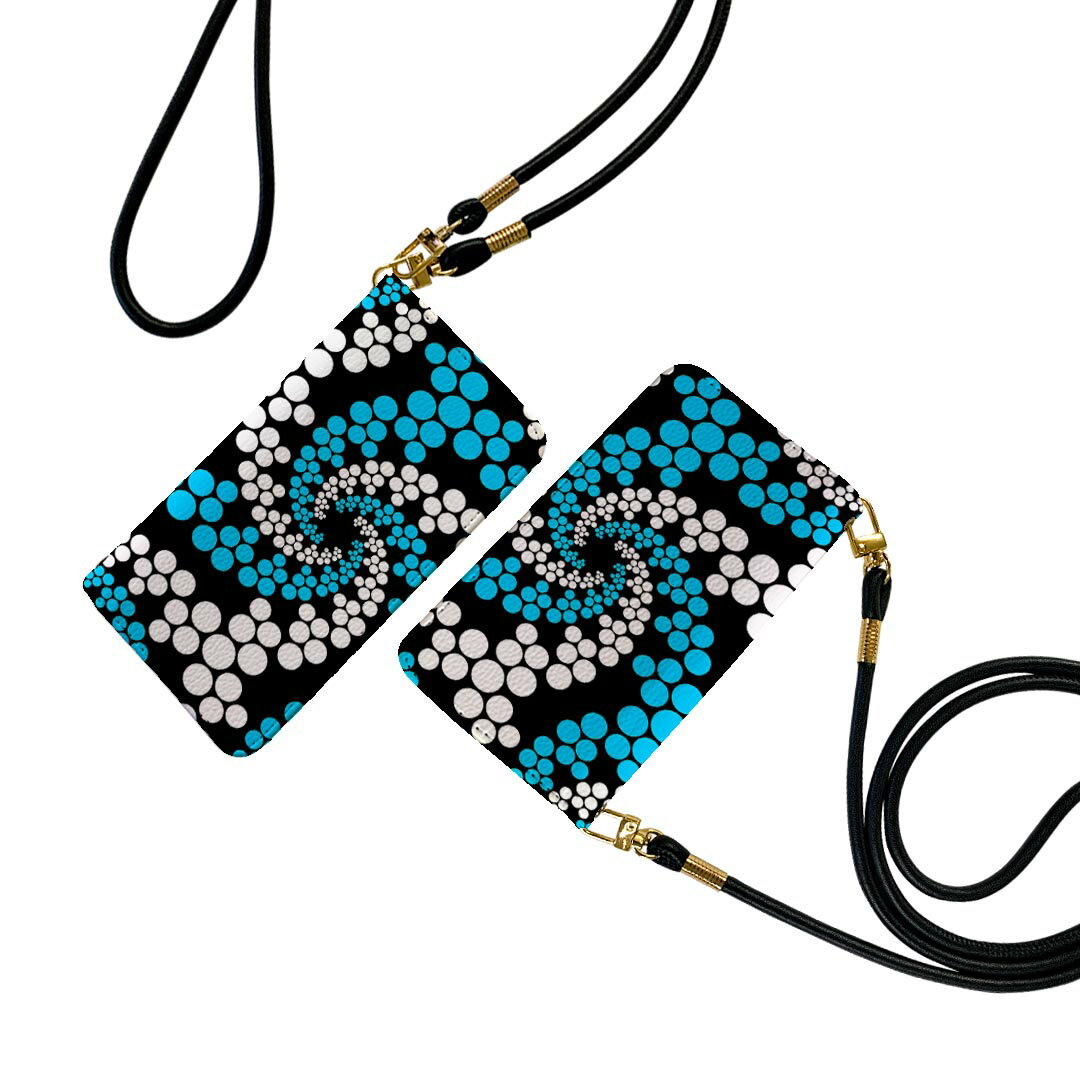 SOV32 Xperia Z5 エクスペリア ストラップ付き sov32 ケース ショルダー スマホ 落下防止 手帳型 マグネット式 ピタッと閉まる スマホカバー 肩掛け 斜めかけ 006758 水色　模様