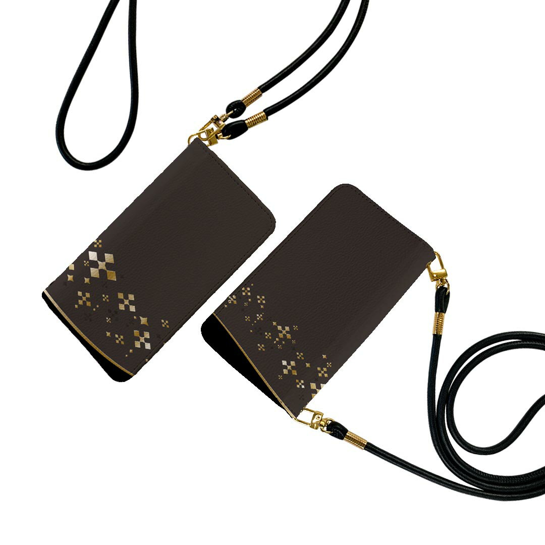 AQUOS sense6 SH-54B SHG05 ストラップ付き sh54b ケース ショルダー スマホ 落下防止 手帳型 マグネット式 ピタッと閉まる スマホカバー 肩掛け 斜めかけ 006764 黒 ブラック