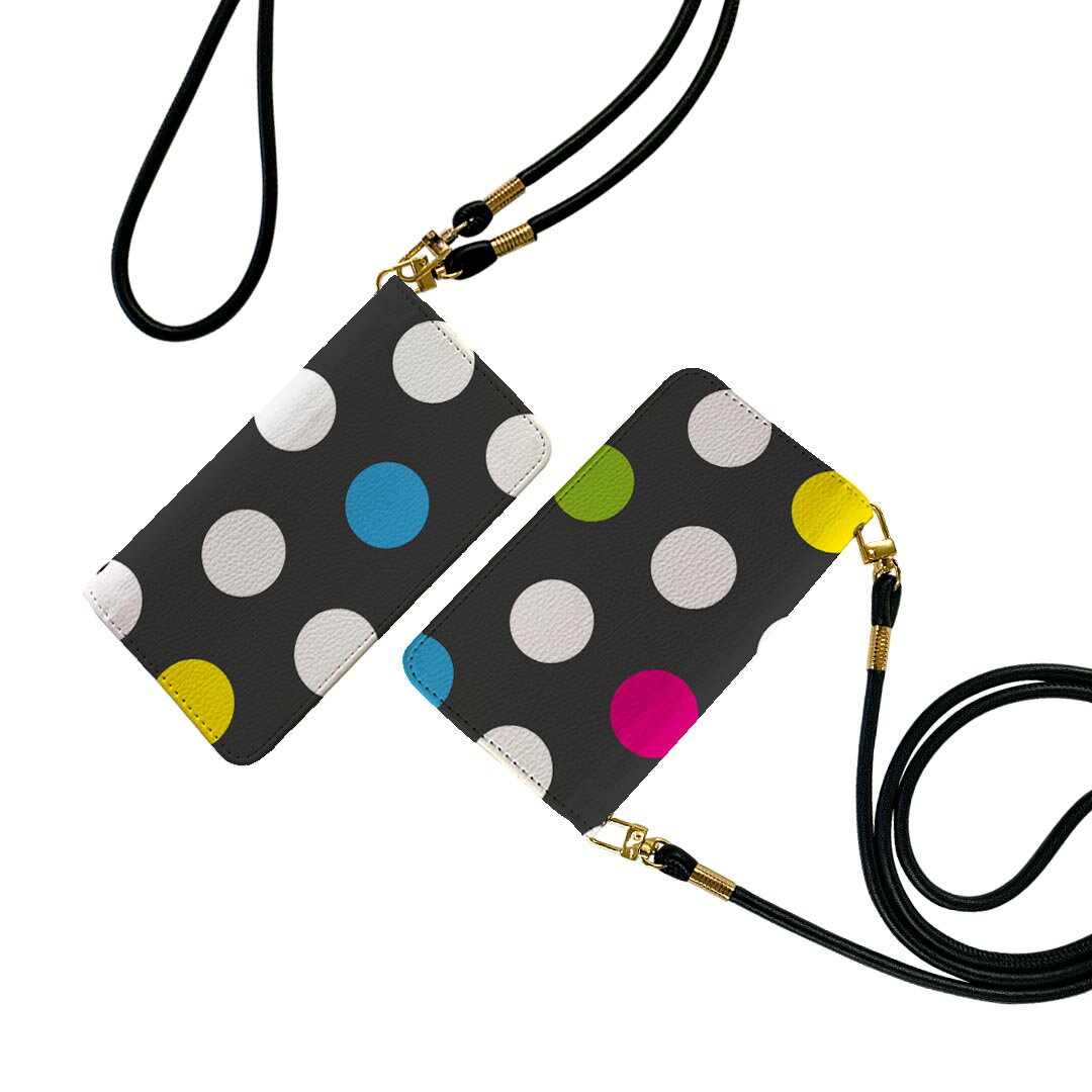 Xperia XZ SO-01J エクスペリア XZ so01j ストラップ付き ケース ショルダー スマホ 落下防止 手帳型 マグネット式 ピタッと閉まる スマホカバー 肩掛け 斜めかけ 006999 木目 水玉　模様