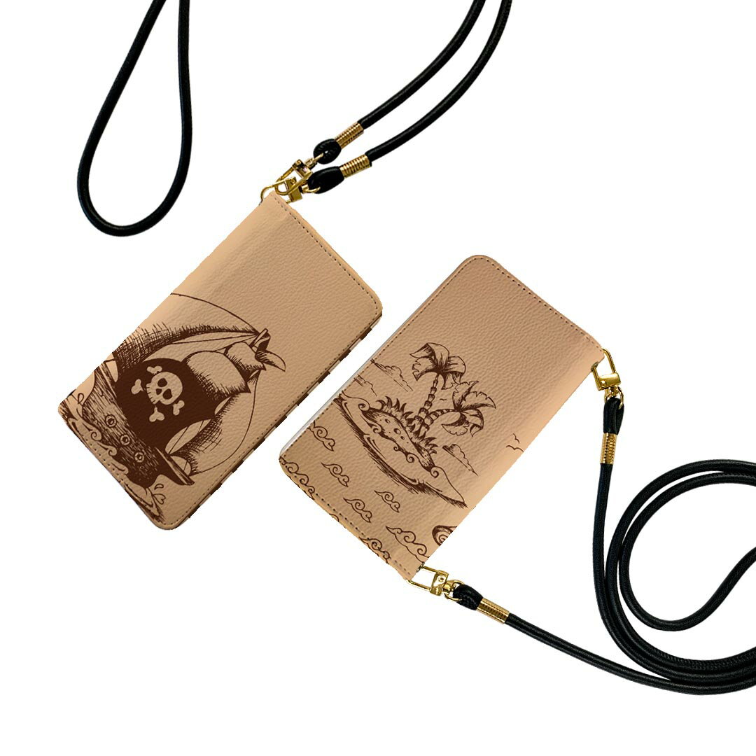 商品特徴・ショルダー付き手帳型スマホケース・シームレスな全面デザイン（内側は落ち着いたオフホワイト）・外側は高品質の人工革を使用・内側にはスマホを装着するケースが付属・機種専用のカメラホール仕様でケースを装着したままの撮影が可能・ワンセグや動画の視聴に便利な横置きスタンド機能・ICカードなどを2枚まで収納できるカードスロット付き・マグネットフリップで開け閉めカンタン注意事項商品画像はサンプルイメージですので、ご覧の環境によっては多少色味に違いを感じる場合がございます。イメージと違った、モニターと色味が異なるという理由での交換や返金はご対応出来かねます。ショルダーとカバーのみの販売で本体は付属しません。ワイヤレス充電対応機種についてはお使いの機器や環境により反応しない場合があります。その場合お手数ですがケースから外してお使い下さい。卓上ホルダ及びワイヤレスでの充電は保障の対象外となります。こちらは無地のレザーにデザインをプリントした商品で、デコなどの加工はございません。凹凸や光沢があるように見えたり布地や金属を素材にしたように見える商品もありますが、デザインの図版によるものです。撮影時にカバーが映り込む恐れがあるため、カメラ用の穴は若干大きめに開けています。カメラ穴の位置にわずかなズレが生じる場合がございます。また印刷時に微妙な画像のズレが生じる場合がございます。ご注文後に1点1点制作する受注生産品のため、不良品以外のご返品や交換は固くお断り致します。機種の選択間違いも保証対象外となりますため、ご注文の際は必ず機種をご確認下さい。発送について完全受注生産のハンドメイド商品となりますので、既製品と比べて発送までお時間を頂いています。 基本的に決済確認後、通常で3営業日程度、最大で10営業日程度での発送となります。繁忙期や休業日明けの場合はさらに時間がかかる場合があります。 その際には別途メールにてご連絡致します。メール便の場合、発送日から到着までに2?4日ほどかかる場合が多く、紛失などの保障もご対応できかねます。あらかじめご了承下さい。