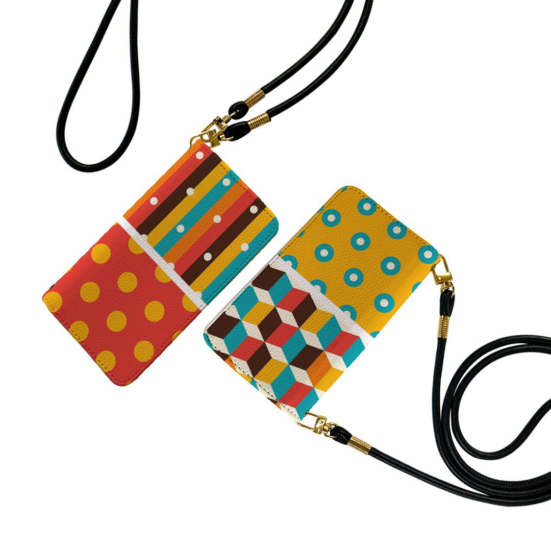 商品特徴・ショルダー付き手帳型スマホケース・シームレスな全面デザイン（内側は落ち着いたオフホワイト）・外側は高品質の人工革を使用・内側にはスマホを装着するケースが付属・機種専用のカメラホール仕様でケースを装着したままの撮影が可能・ワンセグや...