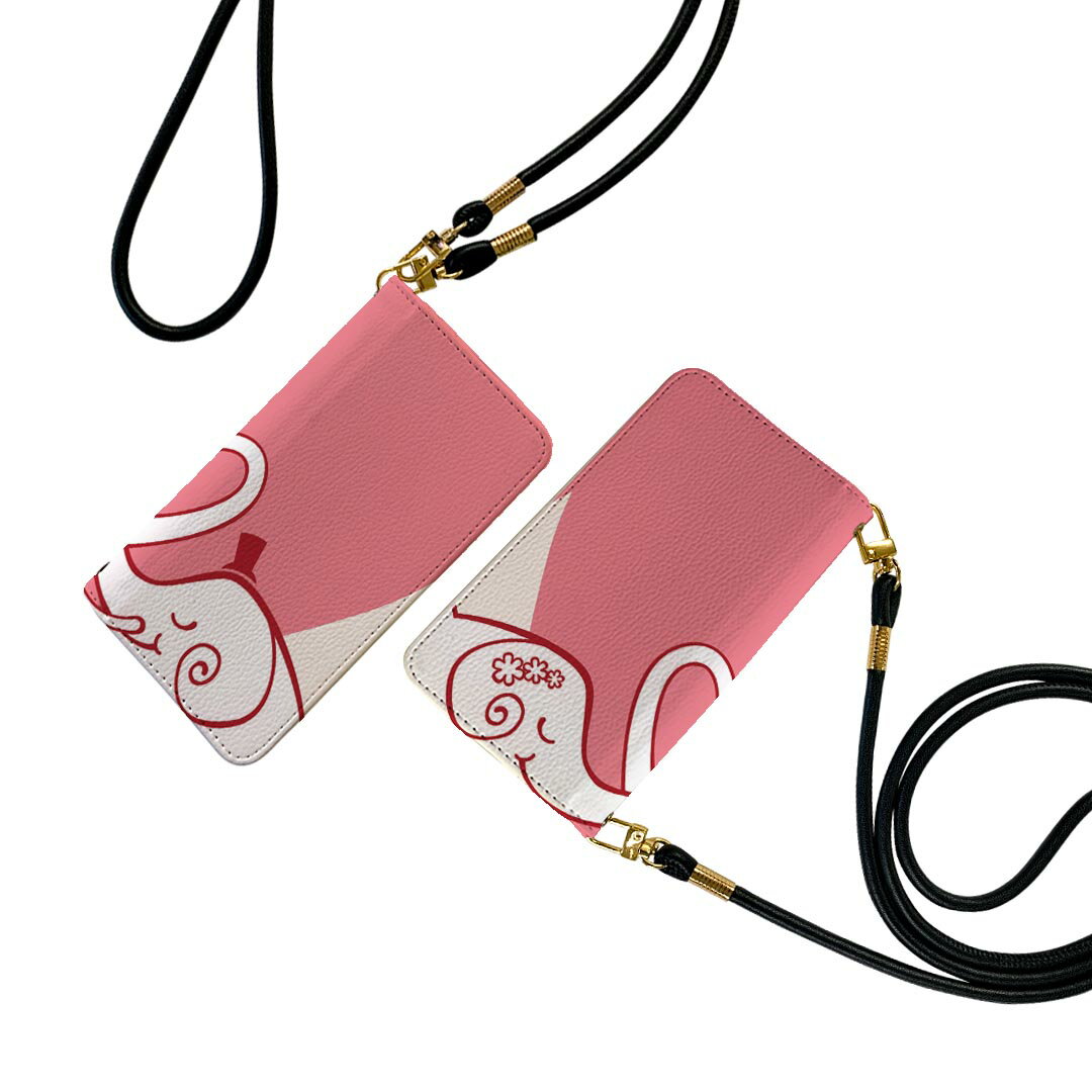 商品特徴・ショルダー付き手帳型スマホケース・シームレスな全面デザイン（内側は落ち着いたオフホワイト）・外側は高品質の人工革を使用・内側にはスマホを装着するケースが付属・機種専用のカメラホール仕様でケースを装着したままの撮影が可能・ワンセグや動画の視聴に便利な横置きスタンド機能・ICカードなどを2枚まで収納できるカードスロット付き・マグネットフリップで開け閉めカンタン注意事項商品画像はサンプルイメージですので、ご覧の環境によっては多少色味に違いを感じる場合がございます。イメージと違った、モニターと色味が異なるという理由での交換や返金はご対応出来かねます。 ショルダーとカバーのみの販売で本体は付属しません。ワイヤレス充電対応機種についてはお使いの機器や環境により反応しない場合があります。その場合お手数ですがケースから外してお使い下さい。卓上ホルダ及びワイヤレスでの充電は保障の対象外となります。こちらは無地のレザーにデザインをプリントした商品で、デコなどの加工はございません。凹凸や光沢があるように見えたり布地や金属を素材にしたように見える商品もありますが、デザインの図版によるものです。撮影時にカバーが映り込む恐れがあるため、カメラ用の穴は若干大きめに開けています。カメラ穴の位置にわずかなズレが生じる場合がございます。また印刷時に微妙な画像のズレが生じる場合がございます。ご注文後に1点1点制作する受注生産品のため、不良品以外のご返品や交換は固くお断り致します。機種の選択間違いも保証対象外となりますため、ご注文の際は必ず機種をご確認下さい。発送について完全受注生産のハンドメイド商品となりますので、既製品と比べて発送までお時間を頂いています。 基本的に決済確認後、通常で3営業日程度、最大で10営業日程度での発送となります。繁忙期や休業日明けの場合はさらに時間がかかる場合があります。 その際には別途メールにてご連絡致します。メール便の場合、発送日から到着までに2?4日ほどかかる場合が多く、紛失などの保障もご対応できかねます。あらかじめご了承下さい。