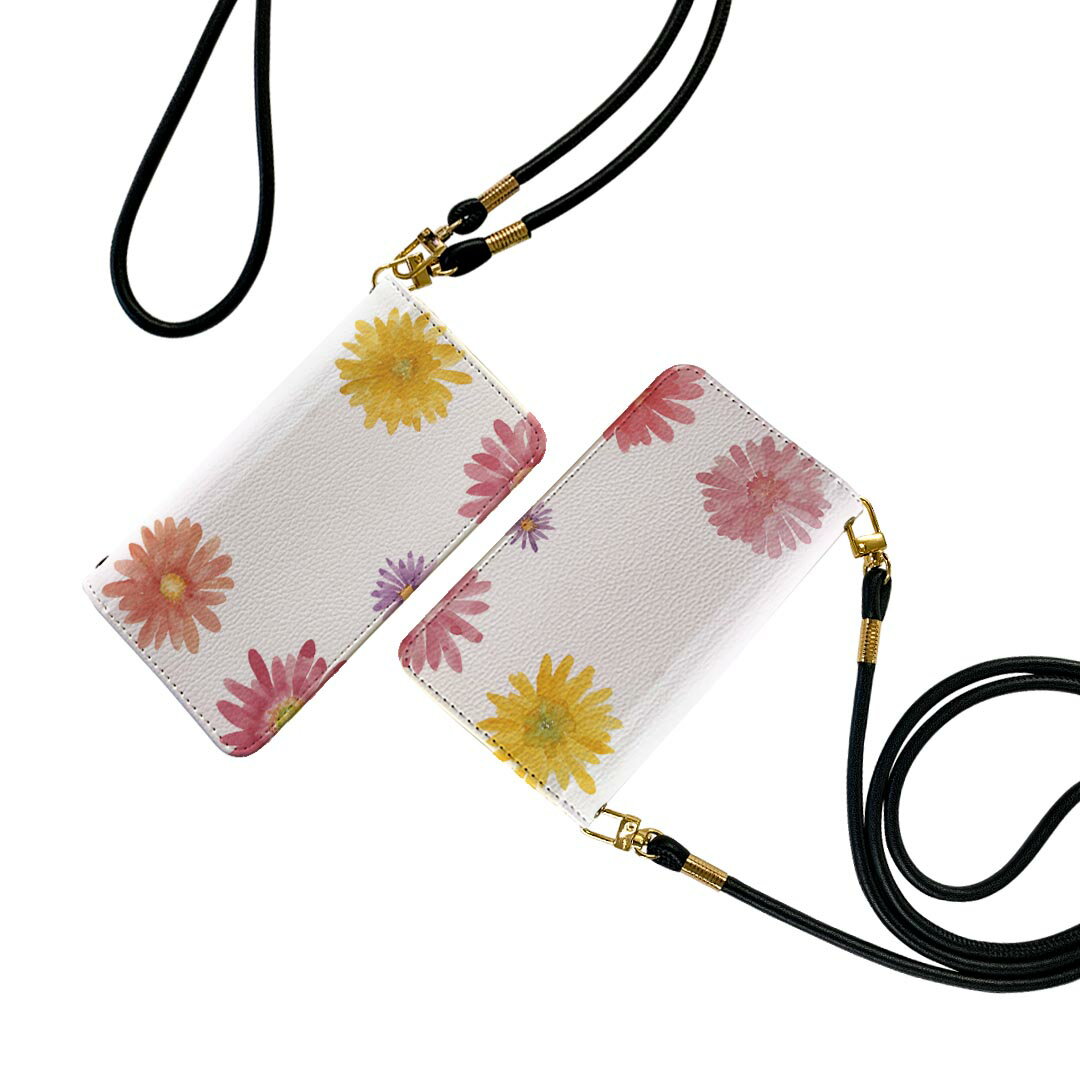 商品特徴・ショルダー付き手帳型スマホケース・シームレスな全面デザイン（内側は落ち着いたオフホワイト）・外側は高品質の人工革を使用・内側にはスマホを装着するケースが付属・機種専用のカメラホール仕様でケースを装着したままの撮影が可能・ワンセグや...