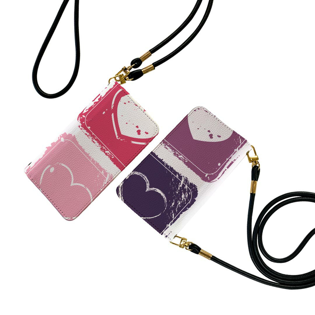 商品特徴・ショルダー付き手帳型スマホケース・シームレスな全面デザイン（内側は落ち着いたオフホワイト）・外側は高品質の人工革を使用・内側にはスマホを装着するケースが付属・機種専用のカメラホール仕様でケースを装着したままの撮影が可能・ワンセグや動画の視聴に便利な横置きスタンド機能・ICカードなどを2枚まで収納できるカードスロット付き・マグネットフリップで開け閉めカンタン注意事項商品画像はサンプルイメージですので、ご覧の環境によっては多少色味に違いを感じる場合がございます。イメージと違った、モニターと色味が異なるという理由での交換や返金はご対応出来かねます。 ショルダーとカバーのみの販売で本体は付属しません。ワイヤレス充電対応機種についてはお使いの機器や環境により反応しない場合があります。その場合お手数ですがケースから外してお使い下さい。卓上ホルダ及びワイヤレスでの充電は保障の対象外となります。こちらは無地のレザーにデザインをプリントした商品で、デコなどの加工はございません。凹凸や光沢があるように見えたり布地や金属を素材にしたように見える商品もありますが、デザインの図版によるものです。撮影時にカバーが映り込む恐れがあるため、カメラ用の穴は若干大きめに開けています。カメラ穴の位置にわずかなズレが生じる場合がございます。また印刷時に微妙な画像のズレが生じる場合がございます。ご注文後に1点1点制作する受注生産品のため、不良品以外のご返品や交換は固くお断り致します。機種の選択間違いも保証対象外となりますため、ご注文の際は必ず機種をご確認下さい。発送について完全受注生産のハンドメイド商品となりますので、既製品と比べて発送までお時間を頂いています。 基本的に決済確認後、通常で3営業日程度、最大で10営業日程度での発送となります。繁忙期や休業日明けの場合はさらに時間がかかる場合があります。 その際には別途メールにてご連絡致します。メール便の場合、発送日から到着までに2?4日ほどかかる場合が多く、紛失などの保障もご対応できかねます。あらかじめご了承下さい。