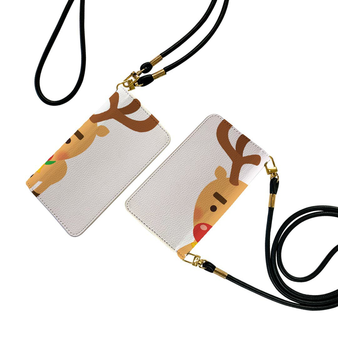 AQUOS zero6 SHG04 A102SH SH-RM18 ストラップ付き 2021 モデル ケース ショルダー スマホ 落下防止 手帳型 マグネット式 ピタッと閉まる スマホカバー 肩掛け 斜めかけ 009414 冬　クリスマス　キャラクター