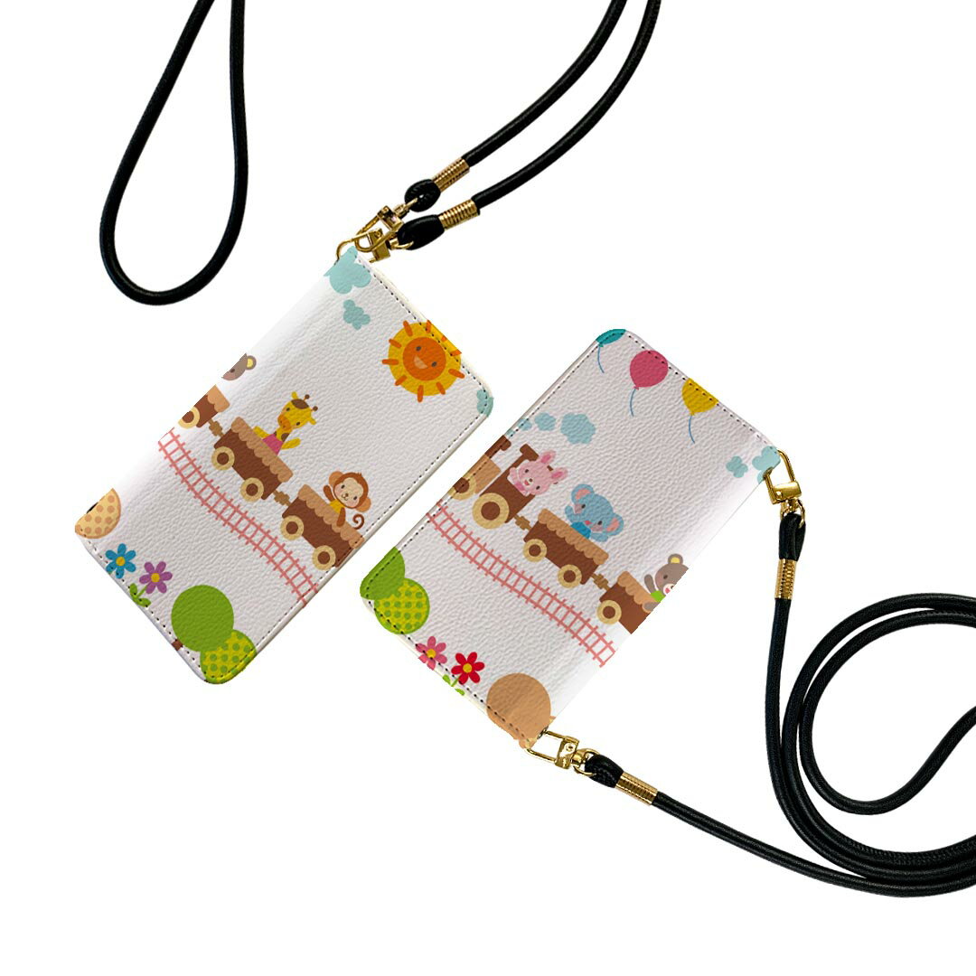 arrows N F-51C 用 手帳型 ケース カバー F-51C 対応 ケース ストラップ付き ケース ショルダー スマホ 落下防止 手帳型 マグネット式 ピタッと閉まる スマホカバー 肩掛け 斜めかけ 009547 乗り物　動物　キャラクター