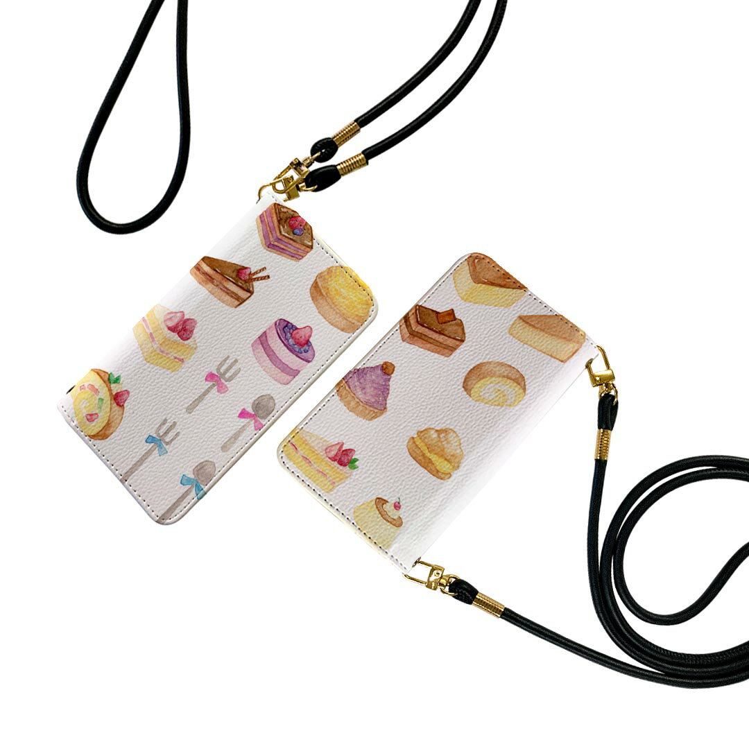 商品特徴・ショルダー付き手帳型スマホケース・シームレスな全面デザイン（内側は落ち着いたオフホワイト）・外側は高品質の人工革を使用・内側にはスマホを装着するケースが付属・機種専用のカメラホール仕様でケースを装着したままの撮影が可能・ワンセグや動画の視聴に便利な横置きスタンド機能・ICカードなどを2枚まで収納できるカードスロット付き・マグネットフリップで開け閉めカンタン注意事項商品画像はサンプルイメージですので、ご覧の環境によっては多少色味に違いを感じる場合がございます。イメージと違った、モニターと色味が異なるという理由での交換や返金はご対応出来かねます。 ショルダーとカバーのみの販売で本体は付属しません。ワイヤレス充電対応機種についてはお使いの機器や環境により反応しない場合があります。その場合お手数ですがケースから外してお使い下さい。卓上ホルダ及びワイヤレスでの充電は保障の対象外となります。こちらは無地のレザーにデザインをプリントした商品で、デコなどの加工はございません。凹凸や光沢があるように見えたり布地や金属を素材にしたように見える商品もありますが、デザインの図版によるものです。撮影時にカバーが映り込む恐れがあるため、カメラ用の穴は若干大きめに開けています。カメラ穴の位置にわずかなズレが生じる場合がございます。また印刷時に微妙な画像のズレが生じる場合がございます。ご注文後に1点1点制作する受注生産品のため、不良品以外のご返品や交換は固くお断り致します。機種の選択間違いも保証対象外となりますため、ご注文の際は必ず機種をご確認下さい。発送について完全受注生産のハンドメイド商品となりますので、既製品と比べて発送までお時間を頂いています。 基本的に決済確認後、通常で3営業日程度、最大で10営業日程度での発送となります。繁忙期や休業日明けの場合はさらに時間がかかる場合があります。 その際には別途メールにてご連絡致します。メール便の場合、発送日から到着までに2?4日ほどかかる場合が多く、紛失などの保障もご対応できかねます。あらかじめご了承下さい。