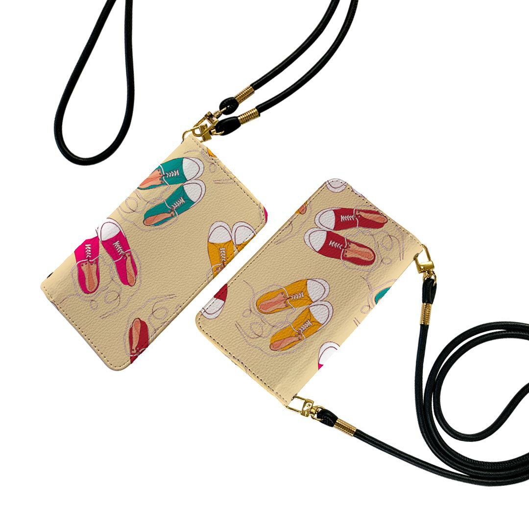 AQUOS sense SH-01K アクオスセンス ストラップ付き sh01k ケース ショルダー スマホ 落下防止 手帳型 マグネット式 ピタッと閉まる スマホカバー 肩掛け 斜めかけ 010313 おしゃれ　ファッション　靴のサムネイル