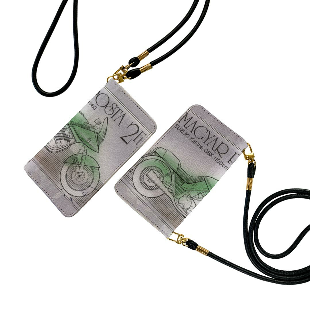 Xperia 5 II SO-52A エクスペリア so52a ストラップ付き ケース ショルダー スマホ 落下防止 手帳型 マグネット式 ピタッと閉まる スマホカバー 肩掛け 斜めかけ 010334 乗り物　バイク　切手