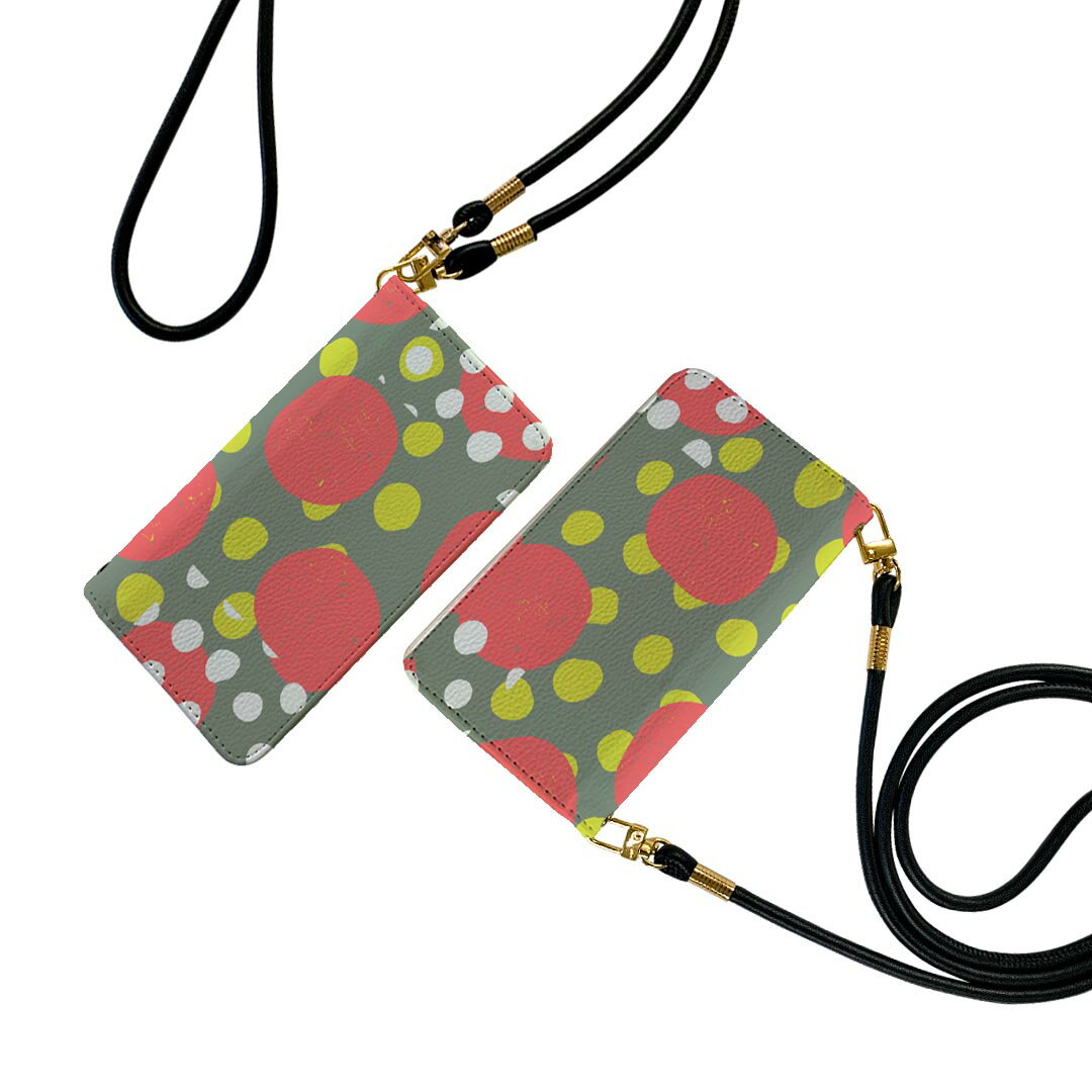 iPhone7 iphone 6/7/8 共通対応 ストラップ付き ケース ショルダー スマホ 落下防止 手帳型 マグネット式 ピタッと閉まる スマホカバー 肩掛け 斜めかけ 010860 イラスト　カラフル