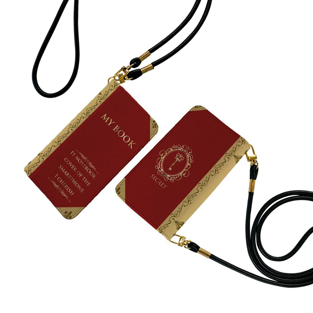 Google Pixel 9 / Pixel 9 pro 共通対応 6.3インチ 手帳型 ケース カバー pixel9 対応 ストラップ付き ショルダー スマホ 落下防止 マグネット式 ピタッと閉まる スマホカバー 肩掛け 斜めかけ 011337 本　英語　赤