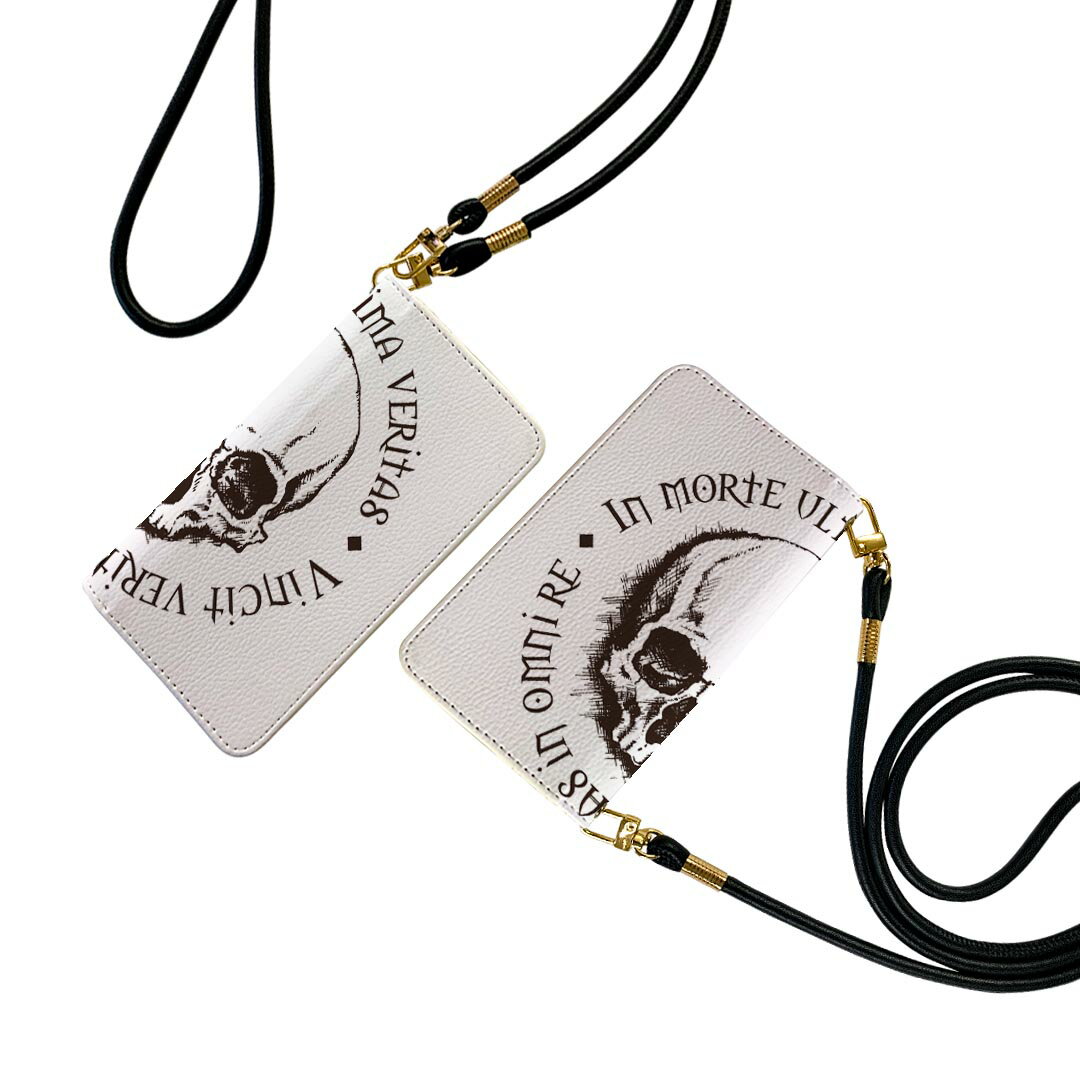 Pixel 3 ピクセル3 ストラップ付き pixel3 ケース ショルダー スマホ 落下防止 手帳型 マグネット式 ピタッと閉まる スマホカバー 肩掛け 斜めかけ 011655 骸骨　ドクロ　英語(2.0)