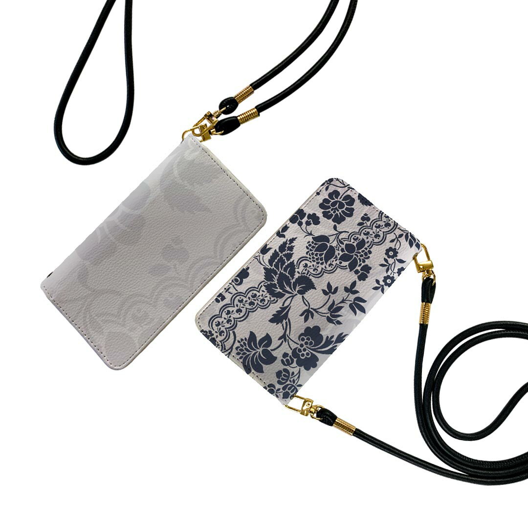 商品特徴・ショルダー付き手帳型スマホケース・シームレスな全面デザイン（内側は落ち着いたオフホワイト）・外側は高品質の人工革を使用・内側にはスマホを装着するケースが付属・機種専用のカメラホール仕様でケースを装着したままの撮影が可能・ワンセグや...