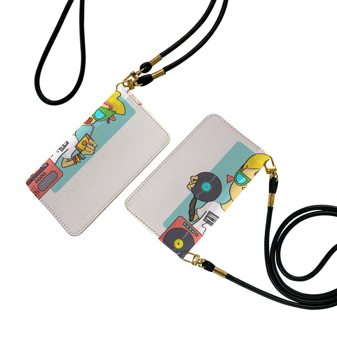 Galaxy Note20 Ultra 5G SC-53A ストラップ付き sc53a ケース ショルダー スマホ 落下防止 手帳型 マグネット式 ピタッと閉まる スマホカバー 肩掛け 斜めかけ 011817 ポップ 音楽 DJ