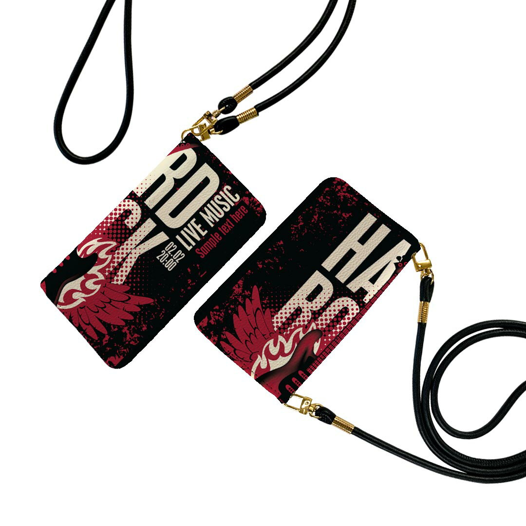 iPhone7plus / iPhone8plus / iPhone6plus / iPhone6splus 用 手帳型ケース ストラップ付き ショルダー スマホ 落下防止 手帳型 マグネット式 ピタッと閉まる スマホカバー 肩掛け 斜めかけ 011870 ギター ロック かっこいい