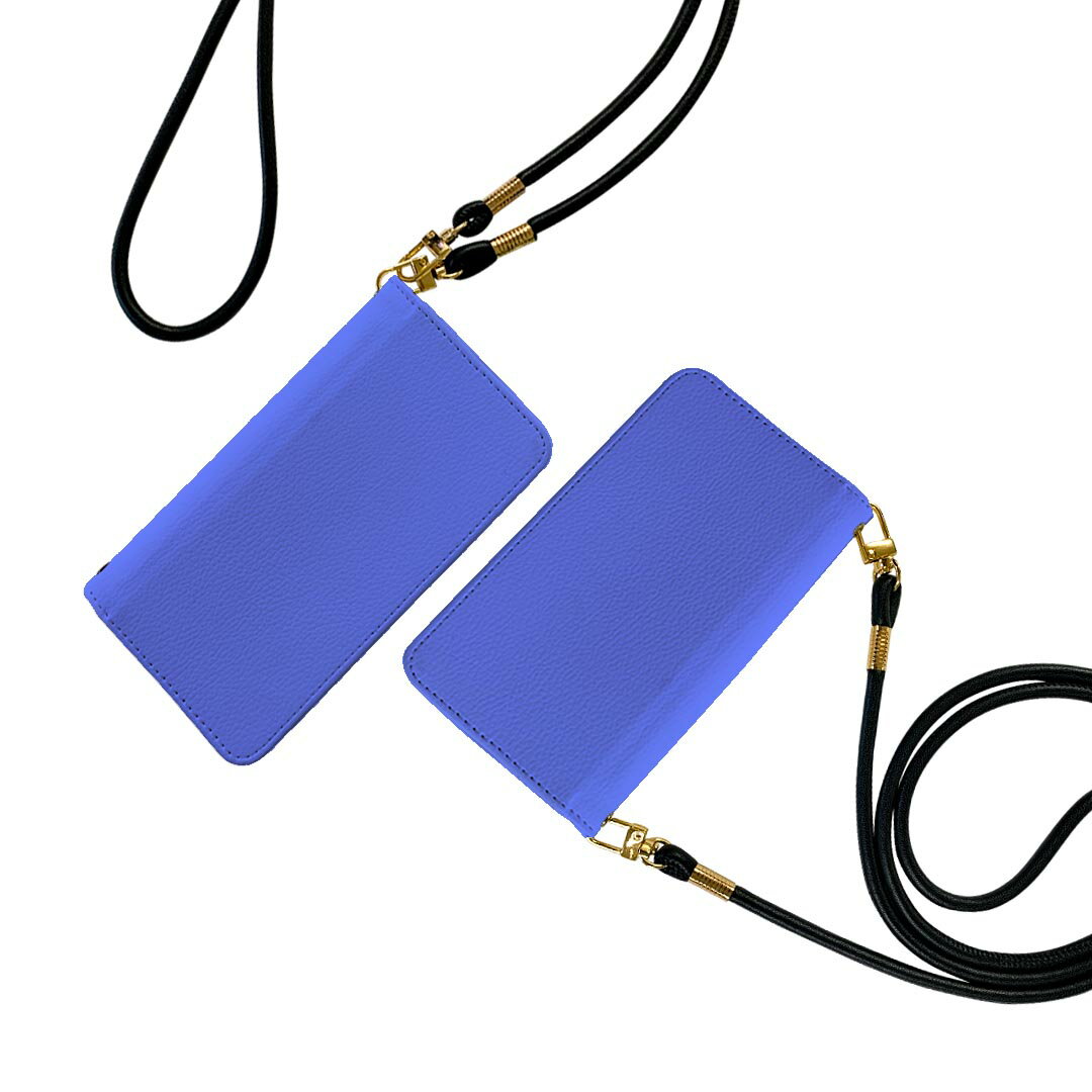 Galaxy S21 5G SC-51B ギャラクシー ストラップ付き sc51b ケース ショルダー スマホ 落下防止 手帳型 マグネット式 ピタッと閉まる スマホカバー 肩掛け 斜めかけ 012241 青　単色　シンプル