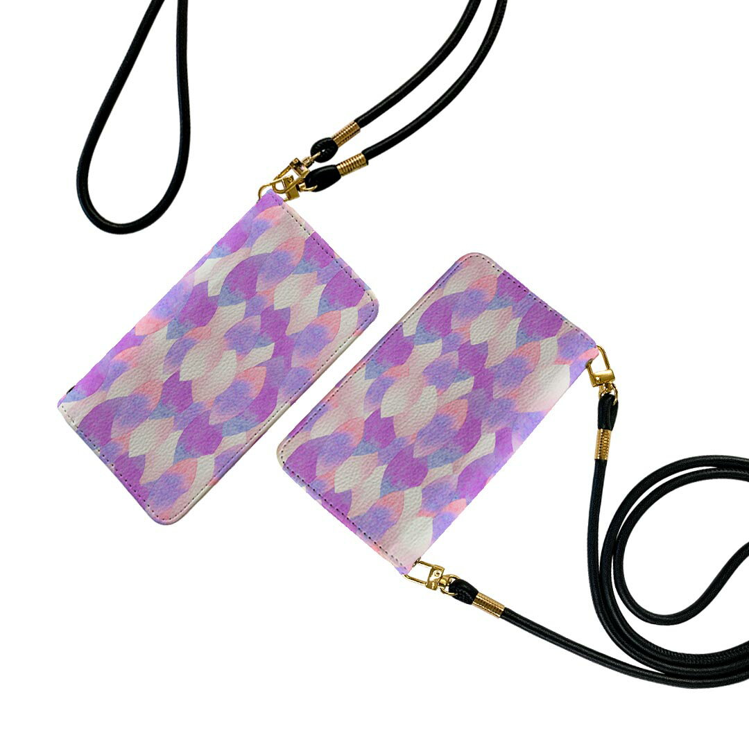 SHV44 AQUOS R3 アクオス アールスリー ストラップ付き ケース ショルダー スマホ 落下防止 手帳型 マグネット式 ピタッと閉まる スマホカバー 肩掛け 斜めかけ 012695 パステル　水彩