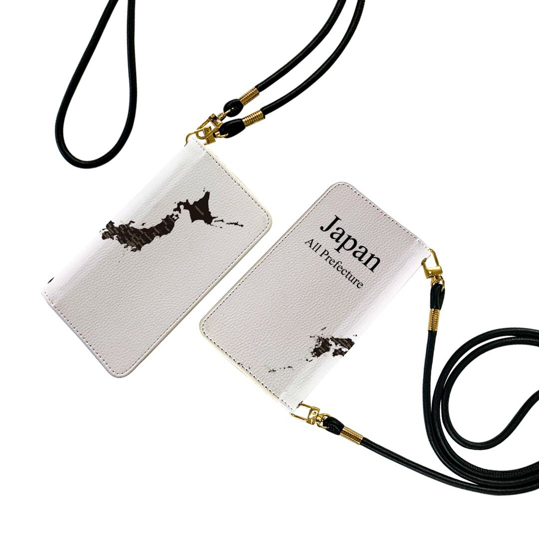 商品特徴・ショルダー付き手帳型スマホケース・シームレスな全面デザイン（内側は落ち着いたオフホワイト）・外側は高品質の人工革を使用・内側にはスマホを装着するケースが付属・機種専用のカメラホール仕様でケースを装着したままの撮影が可能・ワンセグや...