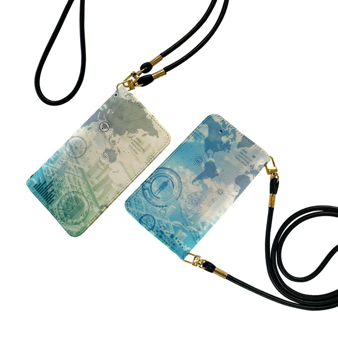 商品特徴・ショルダー付き手帳型スマホケース・シームレスな全面デザイン（内側は落ち着いたオフホワイト）・外側は高品質の人工革を使用・内側にはスマホを装着するケースが付属・機種専用のカメラホール仕様でケースを装着したままの撮影が可能・ワンセグや...