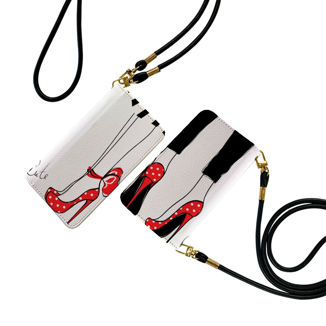 AQUOS R8 Pro 用 手帳型 ケース カバー SH-51D / A301SH 各キャリア 共通対応 ケース ストラップ付き ケース ショルダー スマホ 落下防止 手帳型 sh51d マグネット式 ピタッと閉まる スマホカバー 肩掛け 斜めかけ 014324 ファッション　おしゃれ　靴のサムネイル