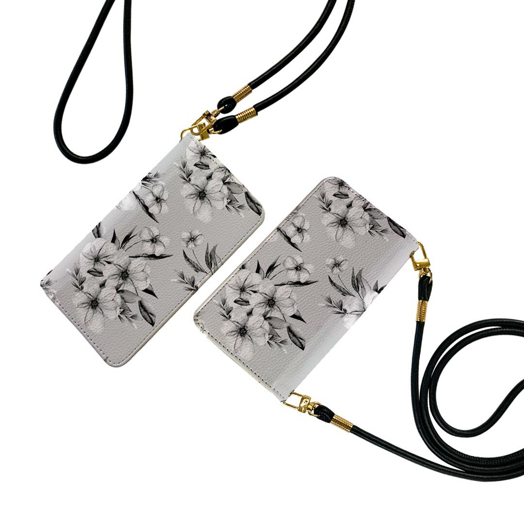 商品特徴・ショルダー付き手帳型スマホケース・シームレスな全面デザイン（内側は落ち着いたオフホワイト）・外側は高品質の人工革を使用・内側にはスマホを装着するケースが付属・機種専用のカメラホール仕様でケースを装着したままの撮影が可能・ワンセグや動画の視聴に便利な横置きスタンド機能・ICカードなどを2枚まで収納できるカードスロット付き・マグネットフリップで開け閉めカンタン注意事項商品画像はサンプルイメージですので、ご覧の環境によっては多少色味に違いを感じる場合がございます。イメージと違った、モニターと色味が異なるという理由での交換や返金はご対応出来かねます。ショルダーとカバーのみの販売で本体は付属しません。ワイヤレス充電対応機種についてはお使いの機器や環境により反応しない場合があります。その場合お手数ですがケースから外してお使い下さい。卓上ホルダ及びワイヤレスでの充電は保障の対象外となります。こちらは無地のレザーにデザインをプリントした商品で、デコなどの加工はございません。凹凸や光沢があるように見えたり布地や金属を素材にしたように見える商品もありますが、デザインの図版によるものです。撮影時にカバーが映り込む恐れがあるため、カメラ用の穴は若干大きめに開けています。カメラ穴の位置にわずかなズレが生じる場合がございます。また印刷時に微妙な画像のズレが生じる場合がございます。ご注文後に1点1点制作する受注生産品のため、不良品以外のご返品や交換は固くお断り致します。機種の選択間違いも保証対象外となりますため、ご注文の際は必ず機種をご確認下さい。発送について完全受注生産のハンドメイド商品となりますので、既製品と比べて発送までお時間を頂いています。 基本的に決済確認後、通常で3営業日程度、最大で10営業日程度での発送となります。繁忙期や休業日明けの場合はさらに時間がかかる場合があります。 その際には別途メールにてご連絡致します。メール便の場合、発送日から到着までに2-4日ほどかかる場合が多く、紛失などの保障もご対応できかねます。あらかじめご了承下さい。