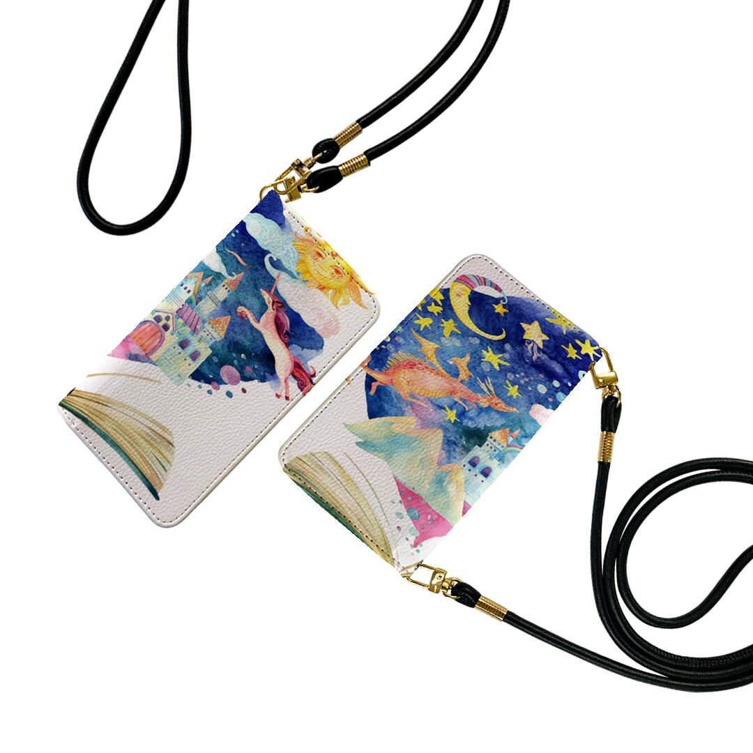 商品特徴・ショルダー付き手帳型スマホケース・シームレスな全面デザイン（内側は落ち着いたオフホワイト）・外側は高品質の人工革を使用・内側にはスマホを装着するケースが付属・機種専用のカメラホール仕様でケースを装着したままの撮影が可能・ワンセグや...