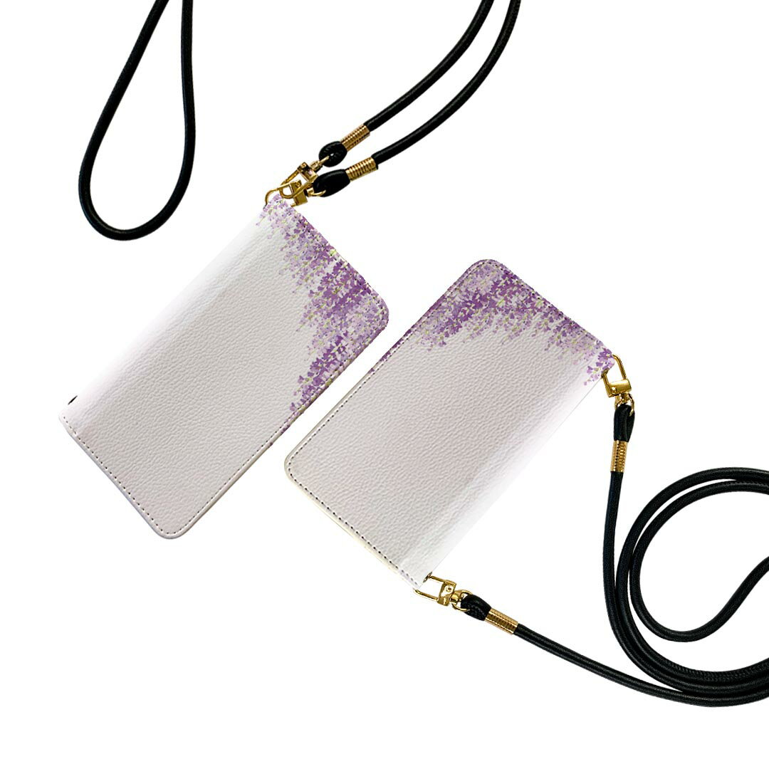 OPPO A54 5G 対応 OPG02 ストラップ付き oppoa54 ケース ショルダー スマホ 落下防止 手帳型 マグネット式 ピタッと閉まる スマホカバー 肩掛け 斜めかけ 015333 花 植物 峰