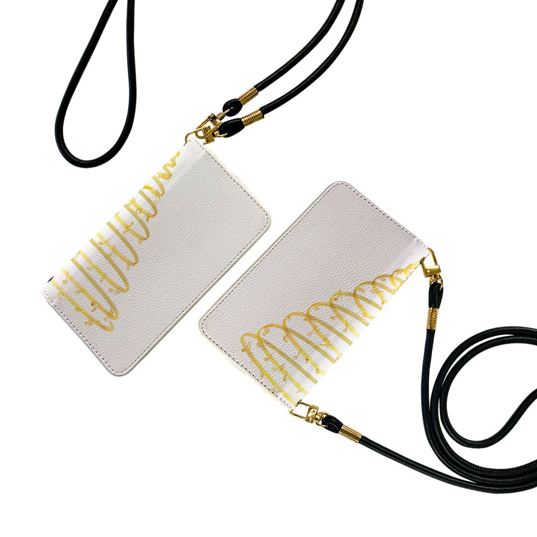 AQUOS sense SH-01K アクオスセンス ストラップ付き sh01k ケース ショルダー スマホ 落下防止 手帳型 マグネット式 ピタッと閉まる スマホカバー 肩掛け 斜めかけ 015608 ゴールド　ツリー　クリスマス