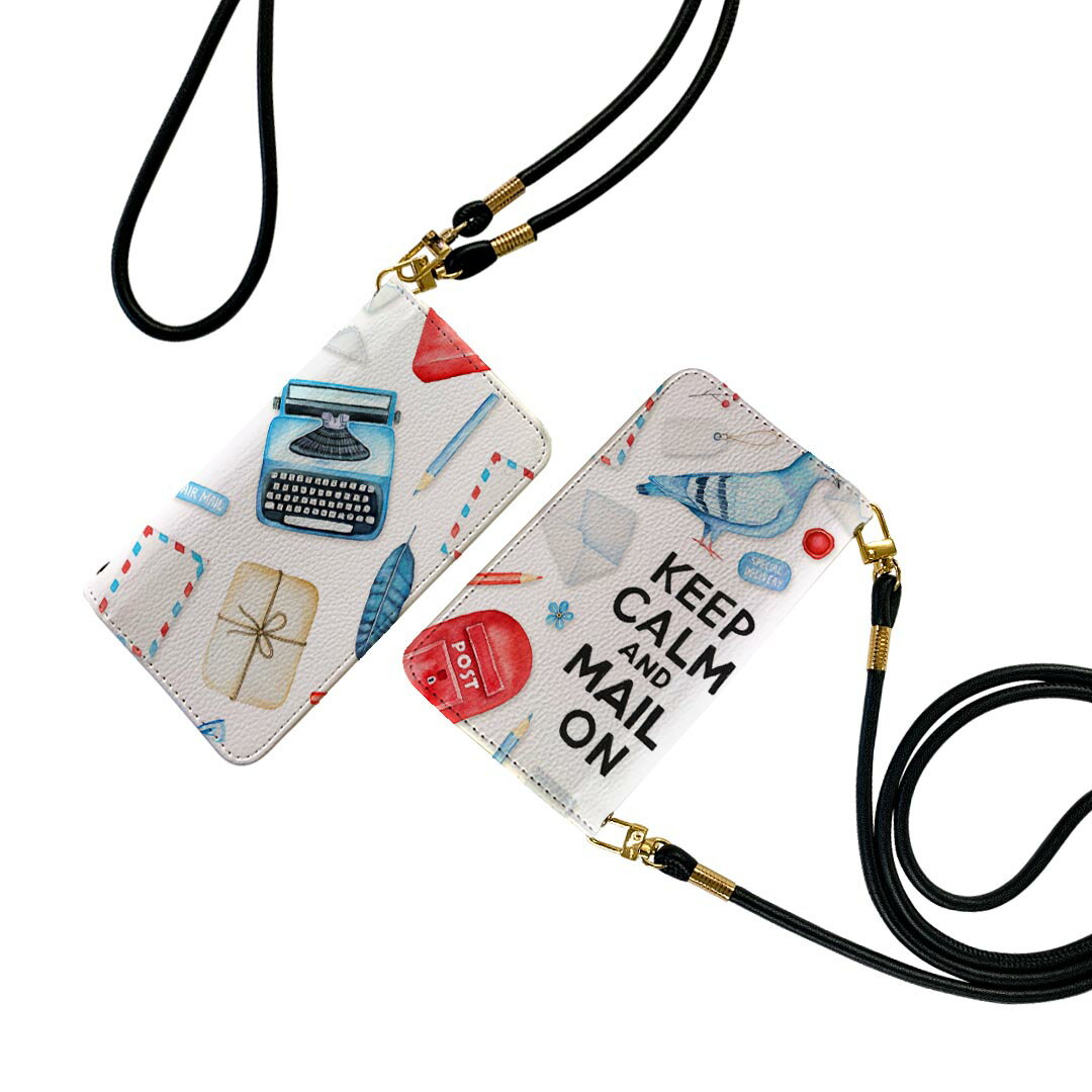 nubia S 5G A403ZT 用 手帳型ケース ストラップ付き a403zt ショルダー スマホ 落下防止 手帳型 マグネット式 ピタッと閉まる スマホカバー 肩掛け 斜めかけ 016037 手紙　ポスト　鳩