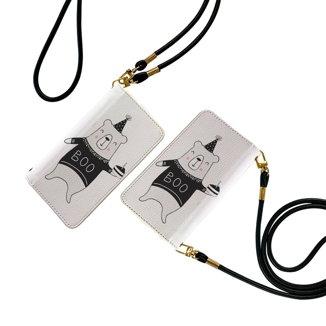 商品特徴・ショルダー付き手帳型スマホケース・シームレスな全面デザイン（内側は落ち着いたオフホワイト）・外側は高品質の人工革を使用・内側にはスマホを装着するケースが付属・機種専用のカメラホール仕様でケースを装着したままの撮影が可能・ワンセグや...