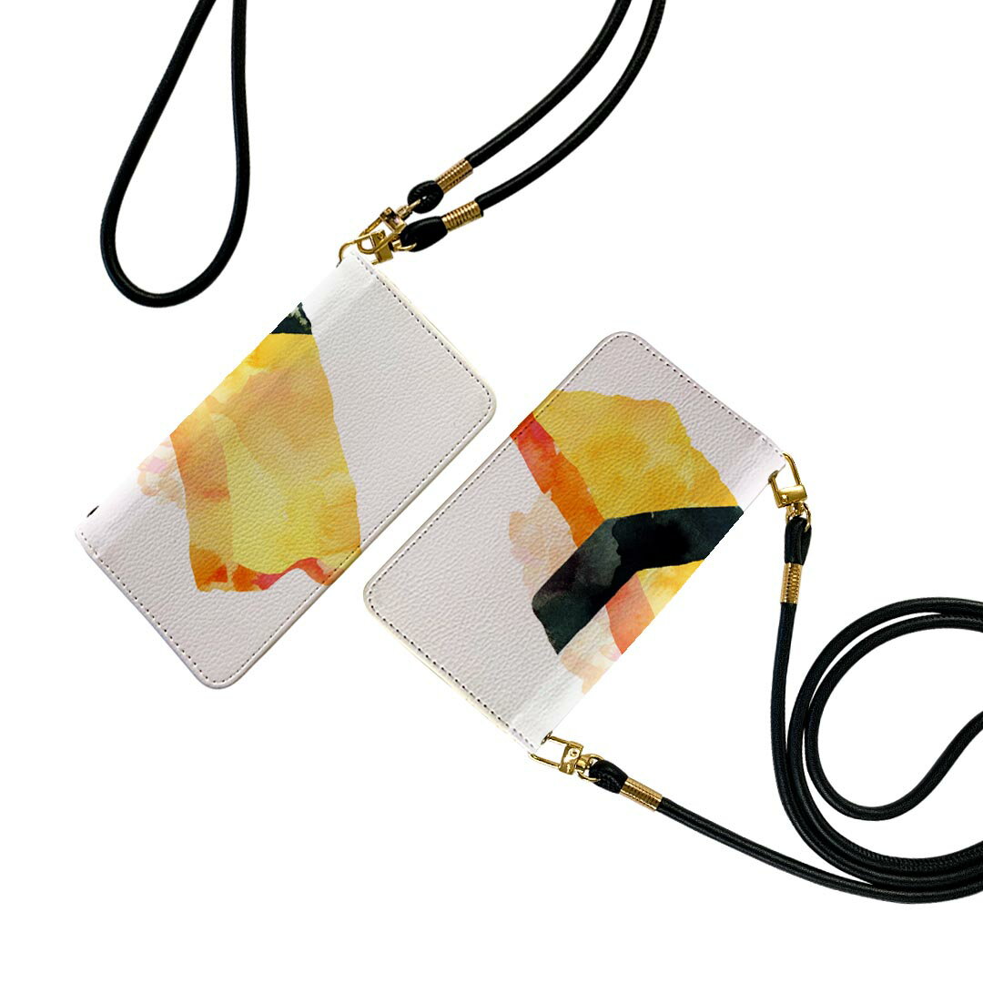 F-03H arrows SV アローズ f03h ストラップ付き ケース ショルダー スマホ 落下防止 手帳型 マグネット式 ピタッと閉まる スマホカバー 肩掛け 斜めかけ 016177 お寿司　食べ物　和食