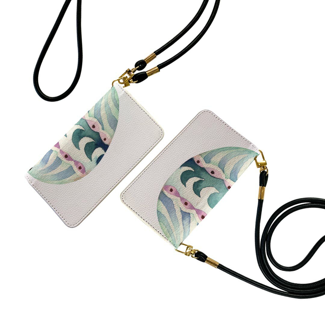 Xperia Ace SO-02L エクスペリア エース ストラップ付き so02l ケース ショルダー スマホ 落下防止 手帳型 マグネット式 ピタッと閉まる スマホカバー 肩掛け 斜めかけ 016458 イースター　卵(2)