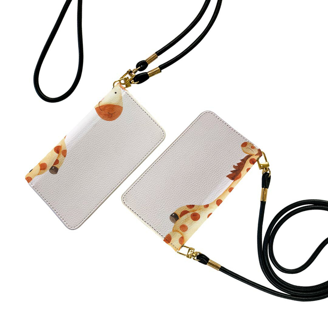 SH-04L AQUOS R3 アクオス r3 ストラップ付き sh04l ケース ショルダー スマホ 落下防止 手帳型 マグネット式 ピタッと閉まる スマホカバー 肩掛け 斜めかけ 017512 キリン　きりん　手書き風