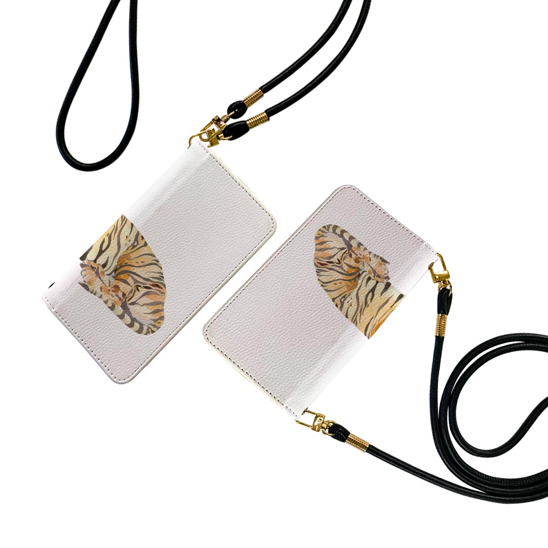 Xperia 10 V SO-52D / SOG11 / A302SO / XQ-DC44 エクスペリア テン マークファイブ 共通対応 ストラップ付き so52d ケース ショルダー スマホ 落下防止 手帳型 マグネット式 ピタッと閉まる スマホカバー 肩掛け 斜めかけ 017543 トラ　Tiger　動物