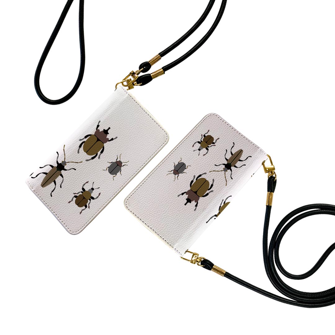 SCG01 Galaxy S20 5G ギャラクシー ストラップ付き scg01 au ケース ショルダー スマホ 落下防止 手帳型 マグネット式 ピタッと閉まる スマホカバー 肩掛け 斜めかけ 017770 昆虫　虫 昆虫　虫　カブトムシ　クワガタ