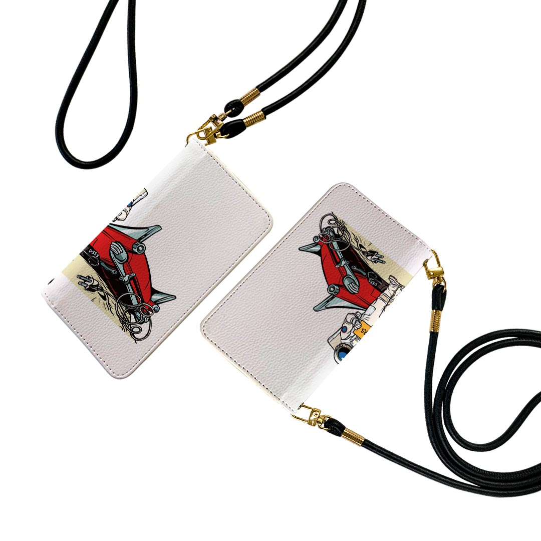 Xperia 1 IV SO-51C / SOG06 / A201SO 共通対応 エクスペリア ストラップ付き so51c ケース ショルダー スマホ 落下防止 手帳型 マグネット式 ピタッと閉まる スマホカバー 肩掛け 斜めかけ 017775 宇宙　飛行士 宇宙　飛行士(2.0)