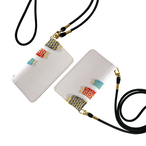 Disney Mobile on docomo DM-01K ストラップ付き dm01k ケース ショルダー スマホ 落下防止 手帳型 マグネット式 ピタッと閉まる スマホカバー 肩掛け 斜めかけ 017786 こどもの日  こいのぼり 鯉のぼり