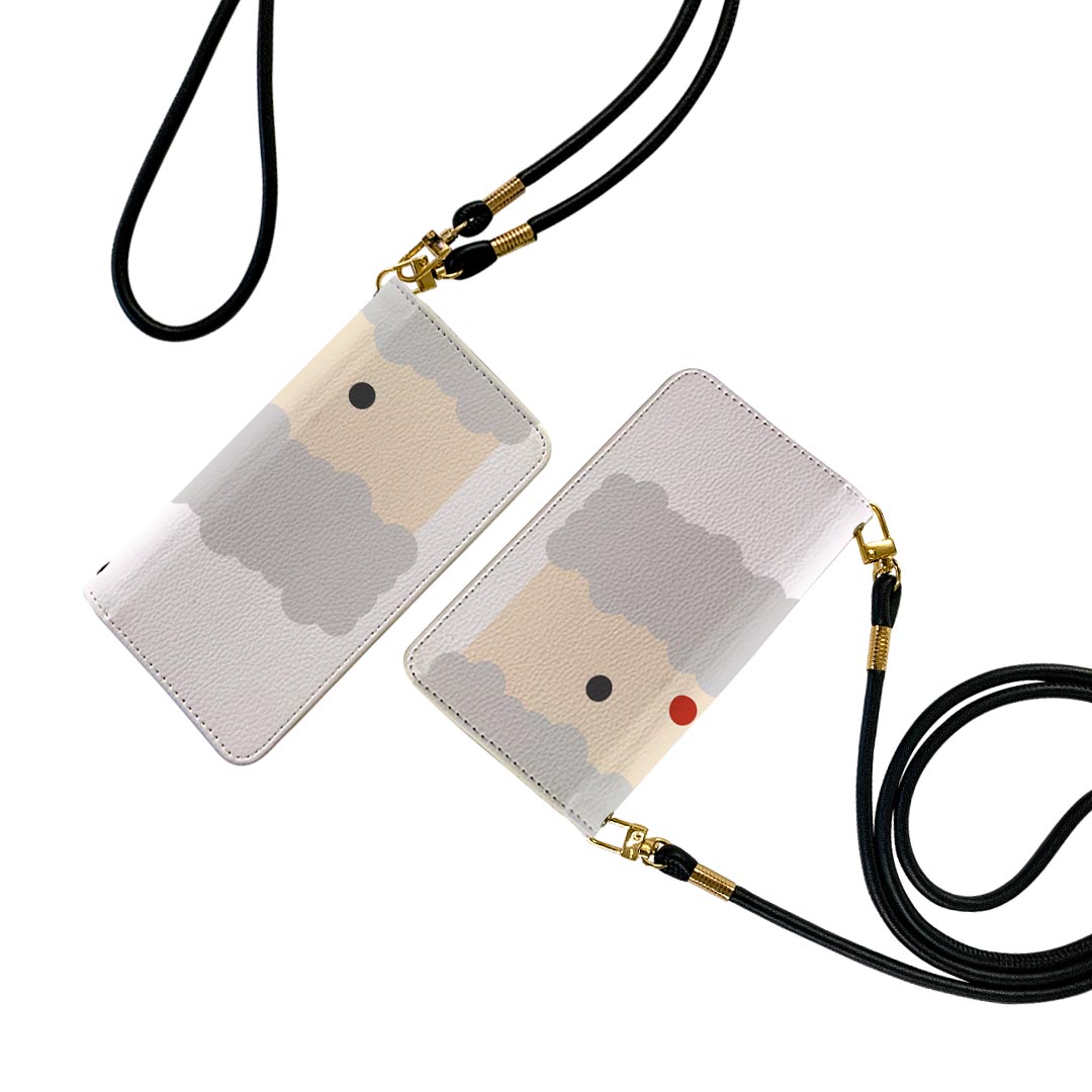 iPhone15promax 6.7インチ 専用 各キャリア iPhone15 Pro Max プロマックス 共通対応 ケース ショルダー スマホ 落下防止 手帳型 マグネット式 ピタッと閉まる スマホカバー 肩掛け 斜めかけ 017819 クリスマス サンタ　顔　かわいい　クリスマス