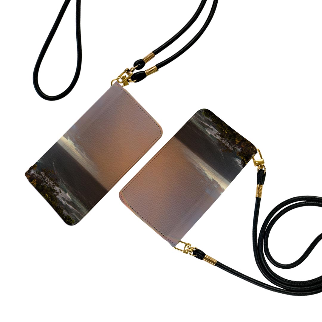 SO-04K Xperia XZ2 Premium so04k ケース ショルダー スマホ 落下防止 手帳型 マグネット式 ピタッと閉まる スマホカバー 肩掛け 斜めかけ 018332 アート写真 海 夕日