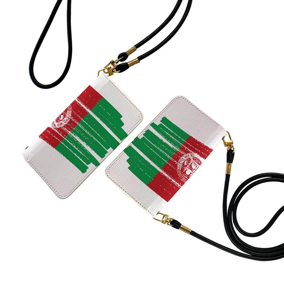 AQUOS sense7 SH-53C SHG10 用 共通対応 ケース カバー 手帳 sh53c ストラップ付き ケース ショルダー スマホ 落下防止 手帳型 マグネット式 ピタッと閉まる スマホカバー 肩掛け 斜めかけ 018375 国旗 afghanistan アフガニスタン