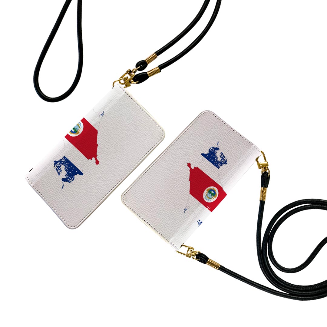 Galaxy A53 5G SC-53C / SCG15 共通対応 用 ケース カバー 手帳 sc53c ストラップ付き ケース ショルダー スマホ 落下防止 手帳型 マグネット式 ピタッと閉まる スマホカバー 肩掛け 斜めかけ 018802 国旗 costa_rica コスタリカ