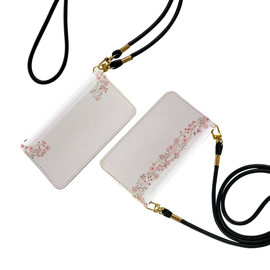 商品特徴・ショルダー付き手帳型スマホケース・シームレスな全面デザイン（内側は落ち着いたオフホワイト）・外側は高品質の人工革を使用・内側にはスマホを装着するケースが付属・機種専用のカメラホール仕様でケースを装着したままの撮影が可能・ワンセグや動画の視聴に便利な横置きスタンド機能・ICカードなどを2枚まで収納できるカードスロット付き・マグネットフリップで開け閉めカンタン注意事項商品画像はサンプルイメージですので、ご覧の環境によっては多少色味に違いを感じる場合がございます。イメージと違った、モニターと色味が異なるという理由での交換や返金はご対応出来かねます。ショルダーとカバーのみの販売で本体は付属しません。ワイヤレス充電対応機種についてはお使いの機器や環境により反応しない場合があります。その場合お手数ですがケースから外してお使い下さい。卓上ホルダ及びワイヤレスでの充電は保障の対象外となります。こちらは無地のレザーにデザインをプリントした商品で、デコなどの加工はございません。凹凸や光沢があるように見えたり布地や金属を素材にしたように見える商品もありますが、デザインの図版によるものです。撮影時にカバーが映り込む恐れがあるため、カメラ用の穴は若干大きめに開けています。カメラ穴の位置にわずかなズレが生じる場合がございます。また印刷時に微妙な画像のズレが生じる場合がございます。ご注文後に1点1点制作する受注生産品のため、不良品以外のご返品や交換は固くお断り致します。機種の選択間違いも保証対象外となりますため、ご注文の際は必ず機種をご確認下さい。発送について完全受注生産のハンドメイド商品となりますので、既製品と比べて発送までお時間を頂いています。 基本的に決済確認後、通常で3営業日程度、最大で10営業日程度での発送となります。繁忙期や休業日明けの場合はさらに時間がかかる場合があります。 その際には別途メールにてご連絡致します。メール便の場合、発送日から到着までに2-4日ほどかかる場合が多く、紛失などの保障もご対応できかねます。あらかじめご了承下さい。