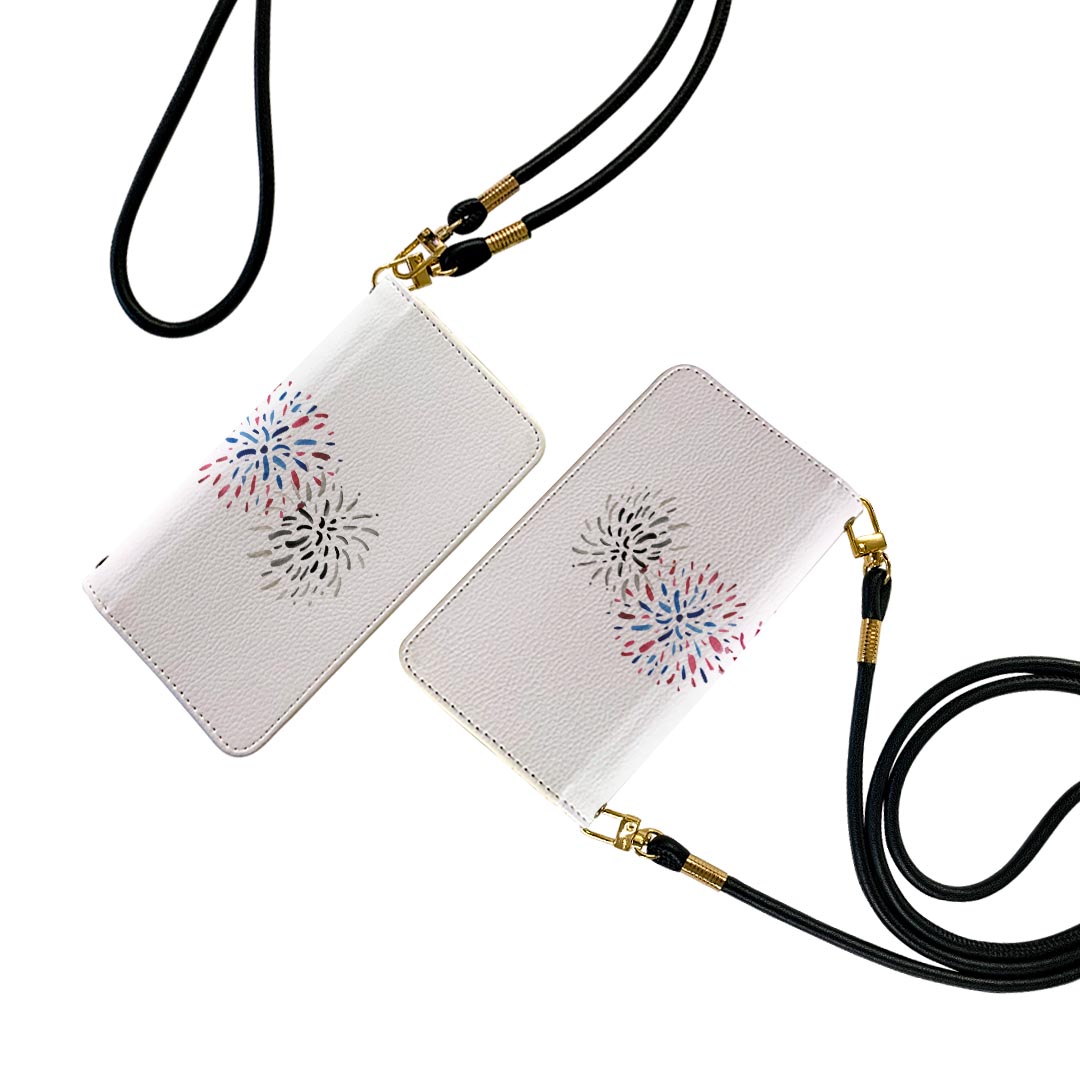 SH-01L AQUOS sense2 アクオス センスツー ストラップ付き sh01l ケース ショルダー スマホ 落下防止 手帳型 マグネット式 ピタッと閉まる スマホカバー 肩掛け 斜めかけ 019750 デザイン 夏 打ち上げ花火 firework